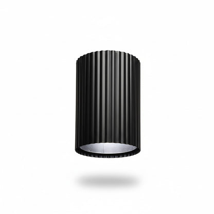 Dainolite Fabiana 5in 1-Light LED Cylinder Flush Mount | Transitional Matte Black Metal and White Acrylic | Hallway & Office | 5 x | Model FBN-515LEDFH-MB