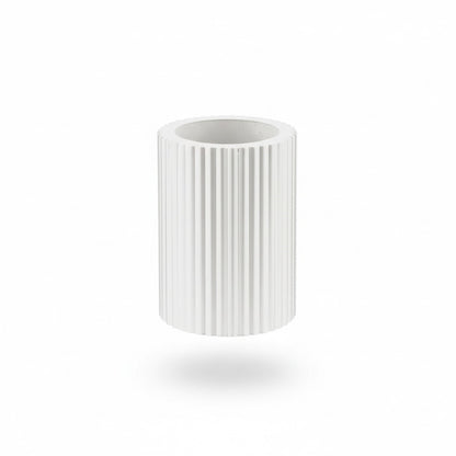 Dainolite Fabiana 5in 1-Light LED Cylinder Flush Mount | Transitional Matte White Metal and White Acrylic | Hallway & Office | 5 x | Model FBN-515LEDFH-MW
