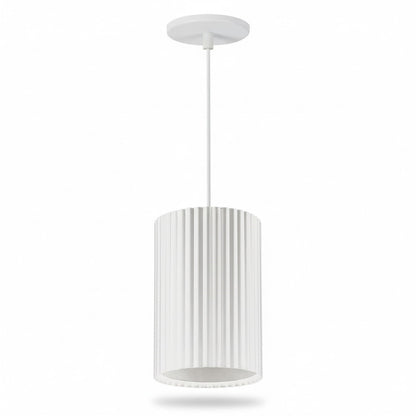 Dainolite Fabiana 5in 1-Light LED Pendant | Transitional Matte White Metal and Acrylic | Kitchen & Bathroom | 5 x 5 x 8 in | Model FBN-515LEDP-MW