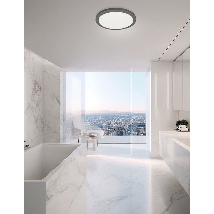 Dainolite Franchesa 12in 1-Light LED Flush Mount | Contemporary Matte Black and White Acrylic | Bedroom & Hallway & Foyer | Model FCA-1225LEDFH-MB