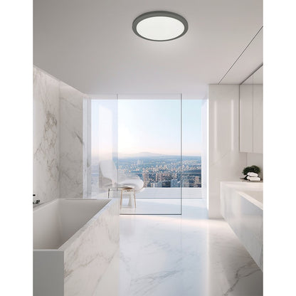 Dainolite Franchesa 12in 1-Light LED Flush Mount | Contemporary Matte Black and White Acrylic | Bedroom & Hallway & Foyer | Model FCA-1225LEDFH-MB
