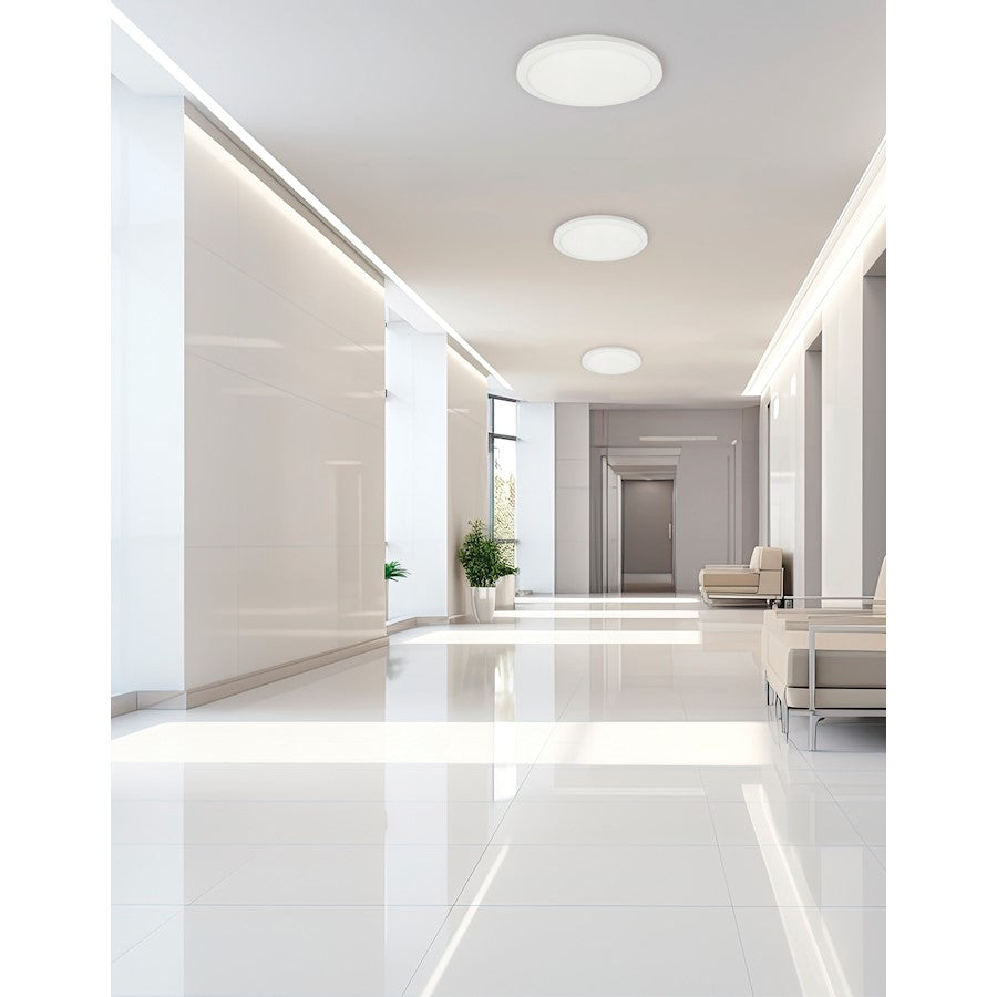 Dainolite Franchesa 12in 1-Light LED Flush Mount | Contemporary Matte White and White Acrylic | Bedroom & Hallway & Foyer | Model FCA-1225LEDFH-MW