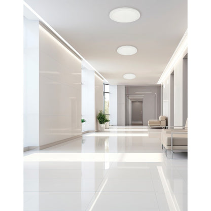 Dainolite Franchesa 12in 1-Light LED Flush Mount | Contemporary Matte White and White Acrylic | Bedroom & Hallway & Foyer | Model FCA-1225LEDFH-MW