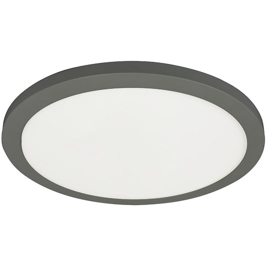 Dainolite Franchesa 16in 1-Light LED Flush Mount | Contemporary Matte Black and White Acrylic | Bedroom & Hallway | 3300lm | Model FCA-1630LEDFH-MB