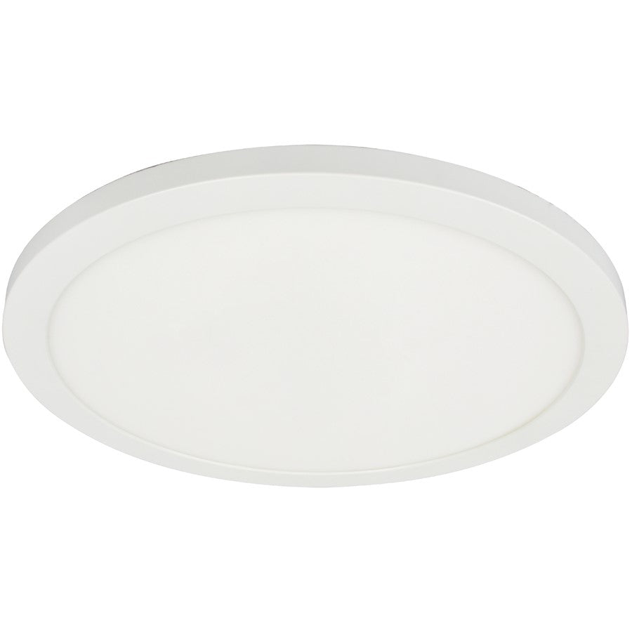 Dainolite Franchesa 16in 1-Light LED Flush Mount | Contemporary Matte White and White Acrylic | Bedroom & Hallway | 3300lm | Model FCA-1630LEDFH-MW