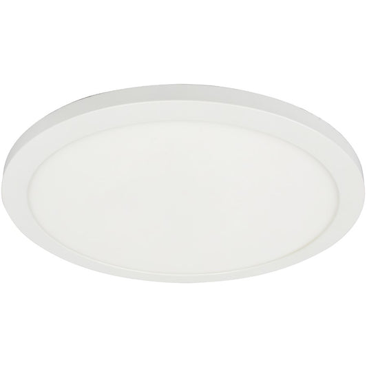 Dainolite Franchesa 16in 1-Light LED Flush Mount | Contemporary Matte White and White Acrylic | Bedroom & Hallway | 3300lm | Model FCA-1630LEDFH-MW