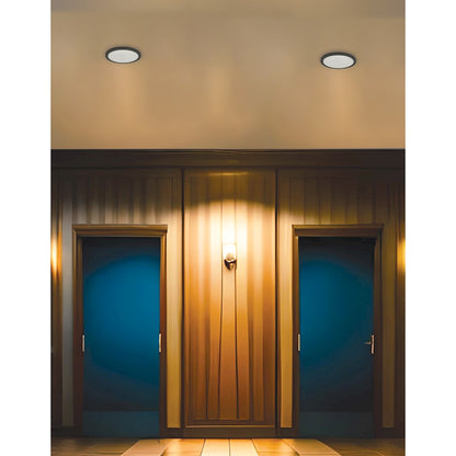 Dainolite Franchesa 5in 1-Light LED Flush Mount | Contemporary Matte Black and White Acrylic | Hallway & Closet | 680lm | Model FCA-58LEDFH-MB