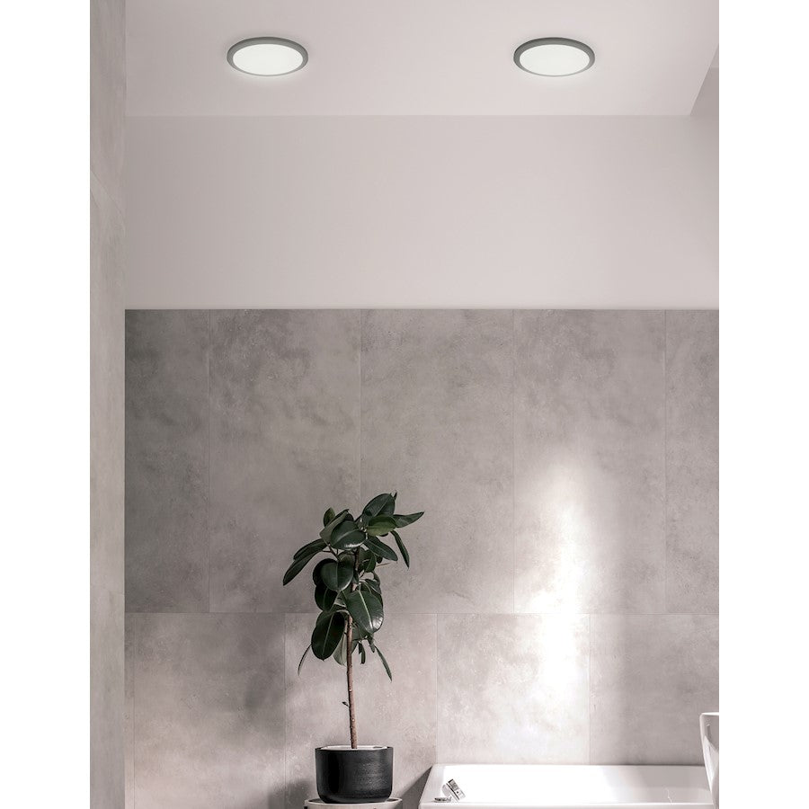 Dainolite Franchesa 7in 1-Light Flush Mount | Contemporary Matte Black and White Acrylic | Bedroom & Hallway | 980 Lumens | Model FCA-714LEDFH-MB