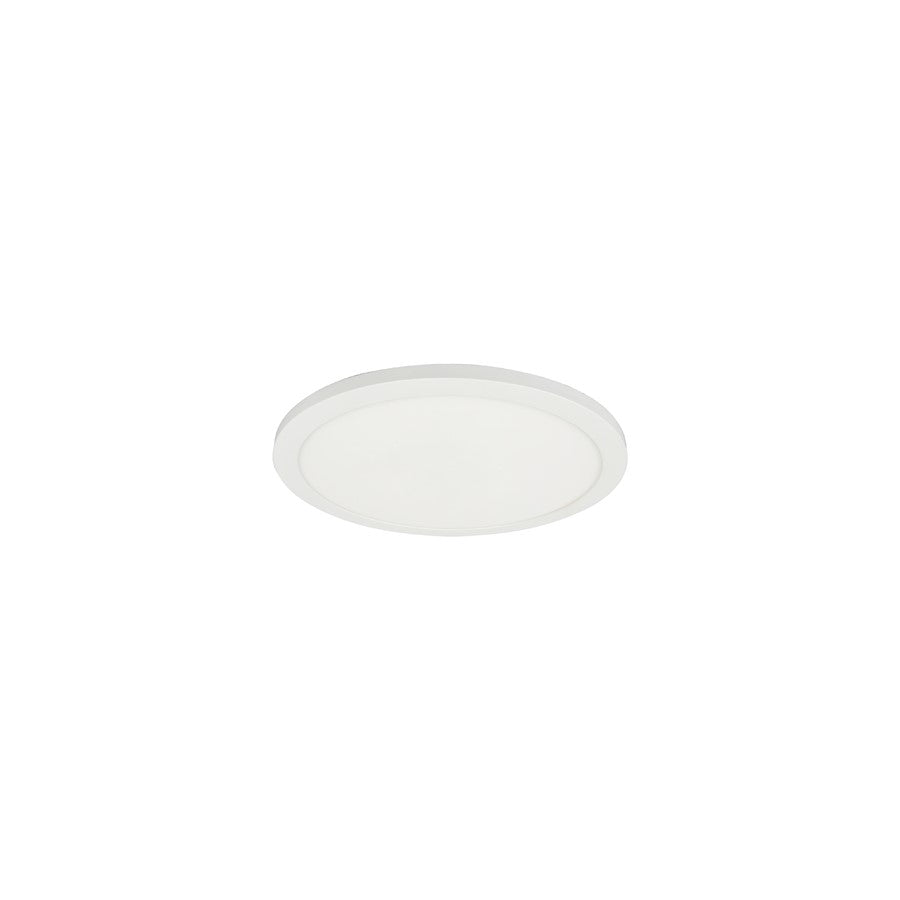 Dainolite Franchesa 7in 1-Light Flush Mount | Contemporary Matte White and White Acrylic | Bedroom & Hallway | 980 Lumens | Model FCA-714LEDFH-MW