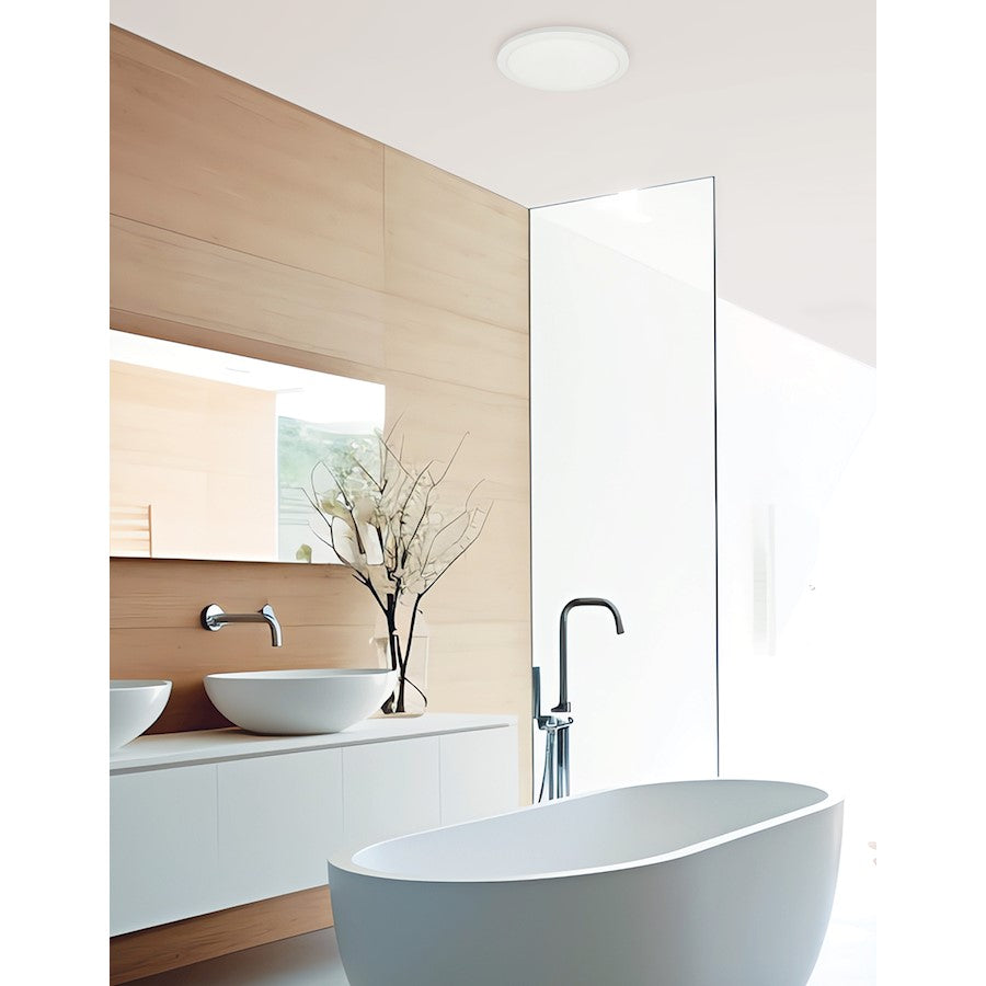 Dainolite Franchesa 9in 1-Light Flush Mount | Contemporary Matte White and White Acrylic | Bedroom & Hallway | 1400 Lumens | Model FCA-920LEDFH-MW