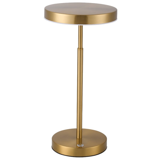 Dainolite Francine 8in 1-Light LED Table Lamp | Modern Aged Brass and White Acrylic | Bedroom & Office Desk | 1240 Lumens | Model FCE-1510LEDT-AGB