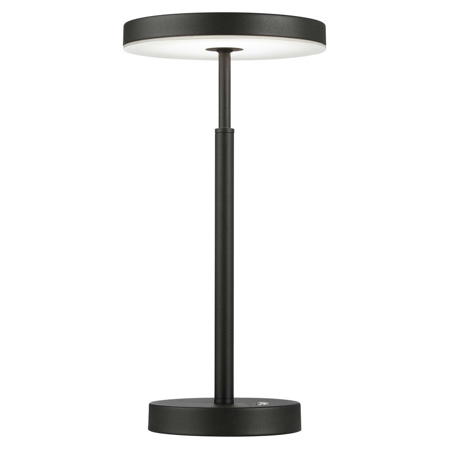 Dainolite Francine 8in 1-Light LED Table Lamp | Modern Sandy Black and White Acrylic | Bedroom & Office Desk | 1240 Lumens | Model FCE-1510LEDT-SB