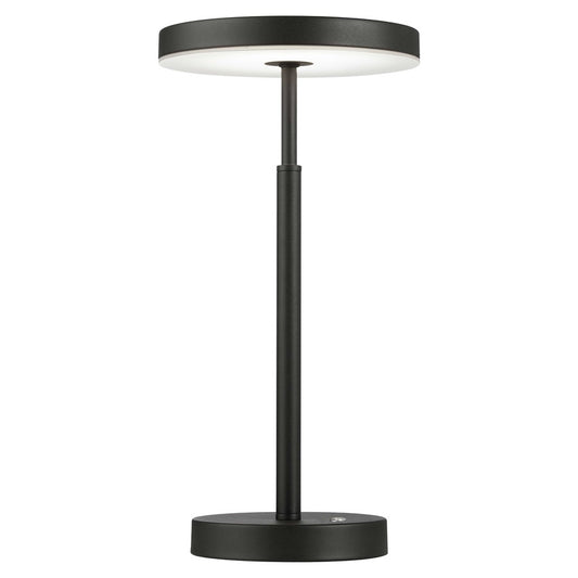 Dainolite Francine 8in 1-Light LED Table Lamp | Modern Sandy Black and White Acrylic | Bedroom & Office Desk | 1240 Lumens | Model FCE-1510LEDT-SB