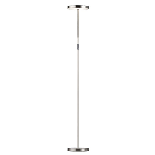 Dainolite Francine 54in 1-Light LED Floor Lamp | Modern Satin Nickel and White Acrylic | Office & Bedroom Task Light | Model FCE-5430LEDF-SN