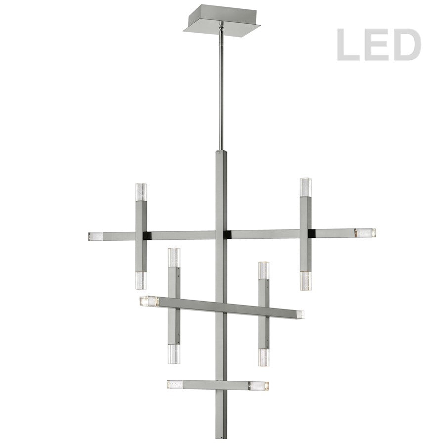 Dainolite Francesca 36in 14-Light Chandelier | Contemporary Polished Chrome and Frosted Acrylic | Dining Room & Living Room | Model FCS-3656C-PC