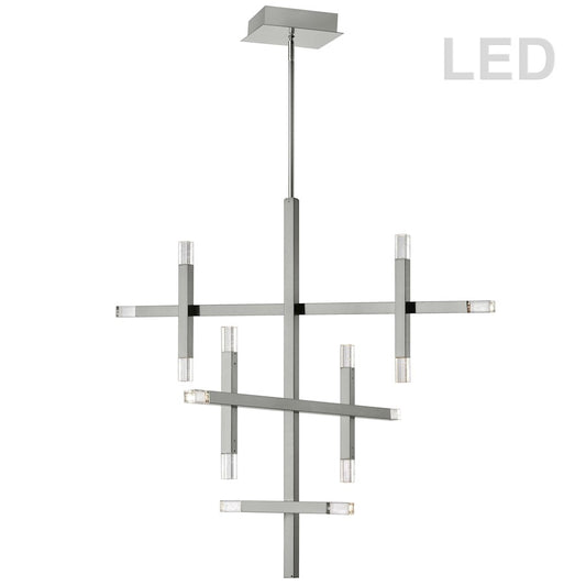 Dainolite Francesca 36in 14-Light Chandelier | Contemporary Polished Chrome and Frosted Acrylic | Dining Room & Living Room | Model FCS-3656C-PC
