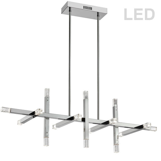 Dainolite Francesca 40in 16-Light Chandelier | Contemporary Polished Chrome and Frosted Acrylic | Living Room & Dining Room | Model FCS-4064HC-PC