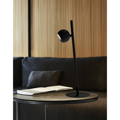 Dainolite Fernanda 16in LED Task Table Lamp | Modern Satin Black Metal | Office & Bedroom Desk Light | 5 x 6 x 16 in | Model FER-165LEDT-SB