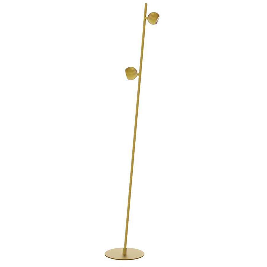Dainolite Fernanda 50in 2-Light LED Floor Lamp | Modern Aged Brass Metal | Bedroom & Office Task Light | 13 x 8 x 50.75 in | Model FER-5010LEDF-AGB