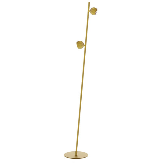 Dainolite Fernanda 50in 2-Light LED Floor Lamp | Modern Aged Brass Metal | Bedroom & Office Task Light | 13 x 8 x 50.75 in | Model FER-5010LEDF-AGB