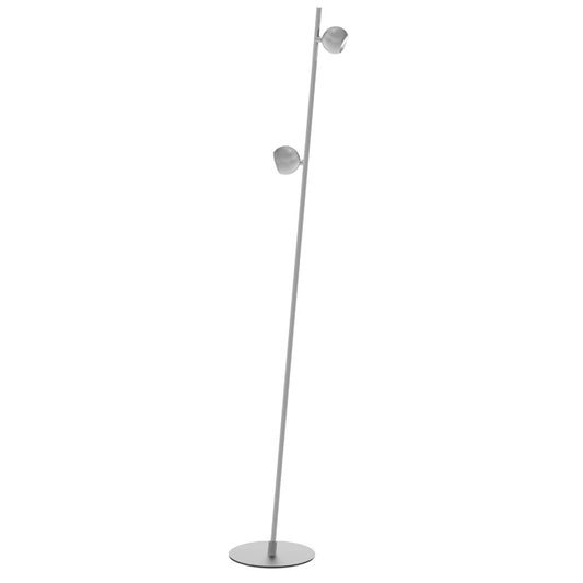 Dainolite Fernanda 50in 2-Light LED Floor Lamp | Modern Satin Nickel Metal | Bedroom & Office Task Light | 13 x 8 x 50.75 in | Model FER-5010LEDF-SN