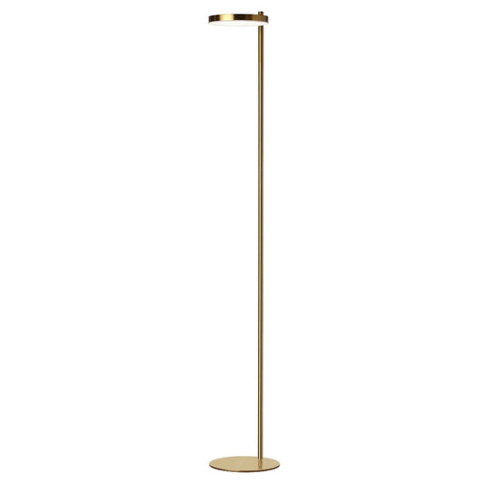 Dainolite Fia 60in 1-Light LED Floor Lamp | Transitional Aged Brass and White Acrylic | Living Room & Office | 7 x 9 x 60 in | Model FIA-6030LEDF-AGB
