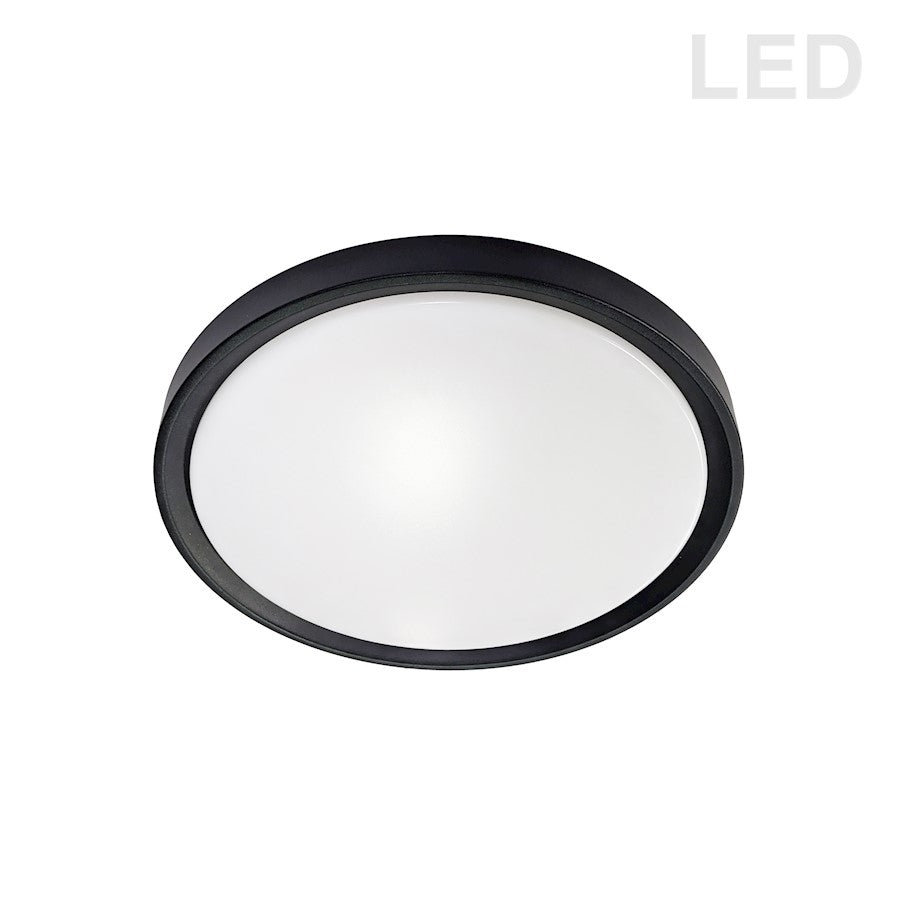 Dainolite Frida 16in 1-Light LED Flush Mount | Modern White Acrylic and Matte Black | Bedroom & Hallway | 1957 Lumens 3000K | Model FID-1630LEDFH-MB