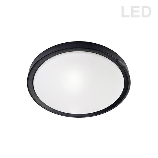 Dainolite Frida 16in 1-Light LED Flush Mount | Modern White Acrylic and Matte Black | Bedroom & Hallway | 1957 Lumens 3000K | Model FID-1630LEDFH-MB