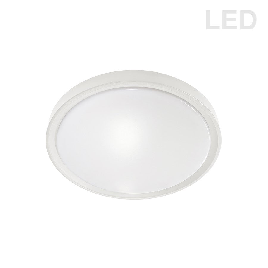 Dainolite Frida 16in 1-Light LED Flush Mount | Modern White Acrylic and Matte White | Bedroom & Hallway | 1957 Lumens 3000K | Model FID-1630LEDFH-MW