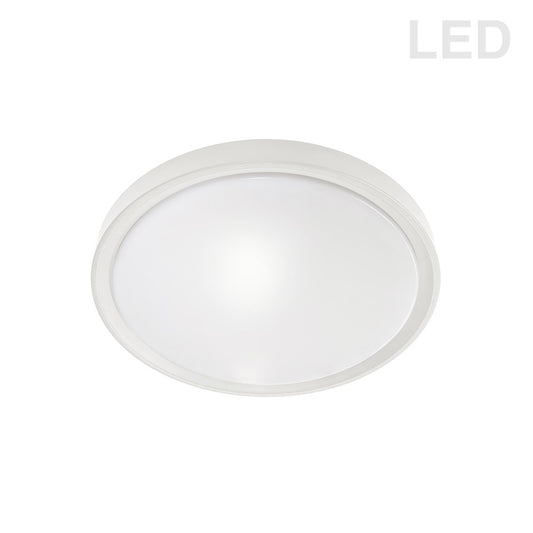 Dainolite Frida 16in 1-Light LED Flush Mount | Modern White Acrylic and Matte White | Bedroom & Hallway | 1957 Lumens 3000K | Model FID-1630LEDFH-MW