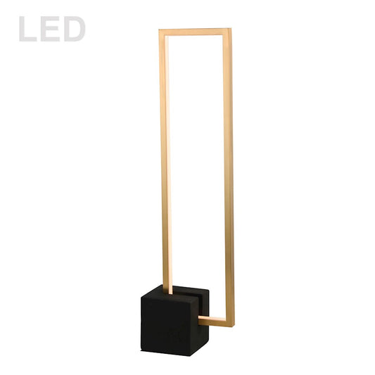 Dainolite Florence 26in 1-Light LED Table Lamp | Modern Aged Brass and Matte Black Concrete | Living Room & Office | Model FLN-LEDT25-AGB-MB