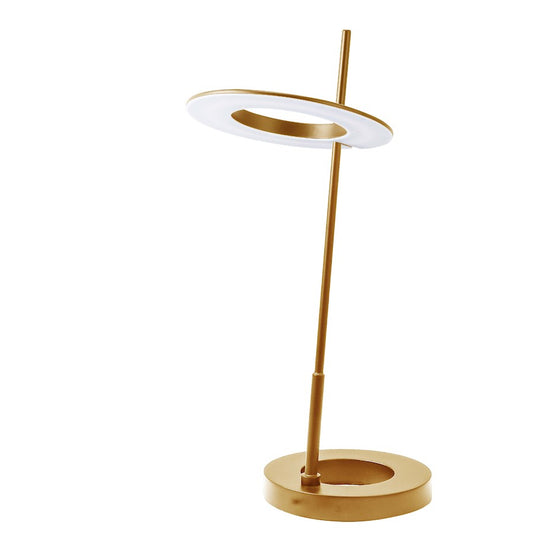 Dainolite Finley 22in 1-Light LED Table Lamp | Modern Aged Brass and White Acrylic | Living Room & Office | 8.5 x 8.5 x 22 in | Model FLY-2211LEDT-AGB