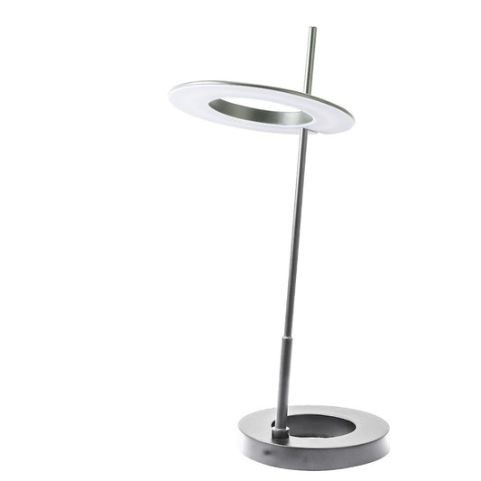 Dainolite Finley 22in 1-Light LED Table Lamp | Modern Satin Chrome and White Acrylic | Living Room & Office Task | Model FLY-2211LEDT-SC