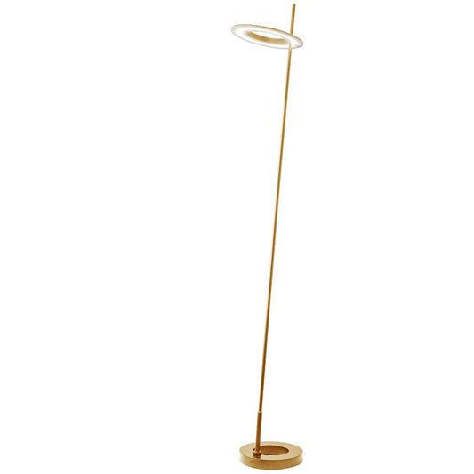 Dainolite Finley 60in 1-Light LED Floor Lamp | Modern Aged Brass and White Acrylic | Living Room & Office Task | Model FLY-6020LEDF-AGB