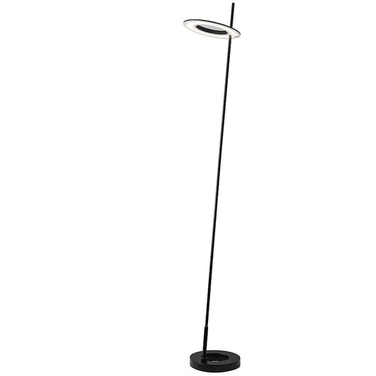 Dainolite Finley 60in 1-Light LED Floor Lamp | Modern Matte Black and White Acrylic | Living Room & Bedroom Task Light | Model FLY-6020LEDF-MB