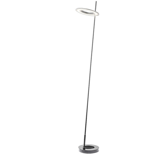 Dainolite Finley 60in 1-Light LED Floor Lamp | Modern Satin Chrome and White Acrylic | Living Room & Bedroom Task Light | Model FLY-6020LEDF-SC