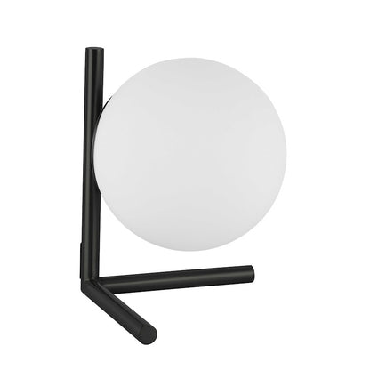 Dainolite Folgar 9in 1-Light Table Lamp | Contemporary Matte Black and Opal Glass | Bedroom & Living Room | 9 x 13 x 11 in | Model FOL-101T-MB