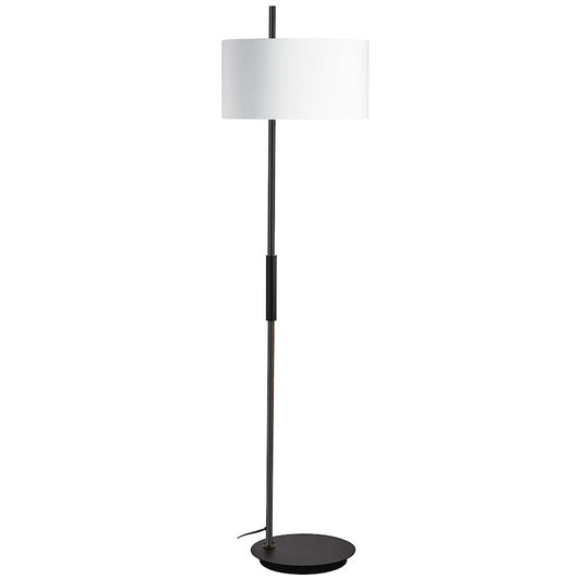 Dainolite Fitzgerald 62in 1-Light Floor Lamp | Modern Matte Black and White Fabric Shade | Living Room & Bedroom | Model FTG-622F-MB-WH