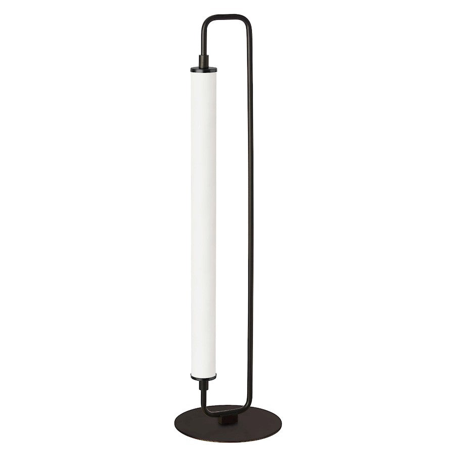 Dainolite Freya 26in 1-Light LED Table Lamp | Transitional Matte Black and White Acrylic | Bedroom & Office Desk | Model FYA-2620LEDT-MB