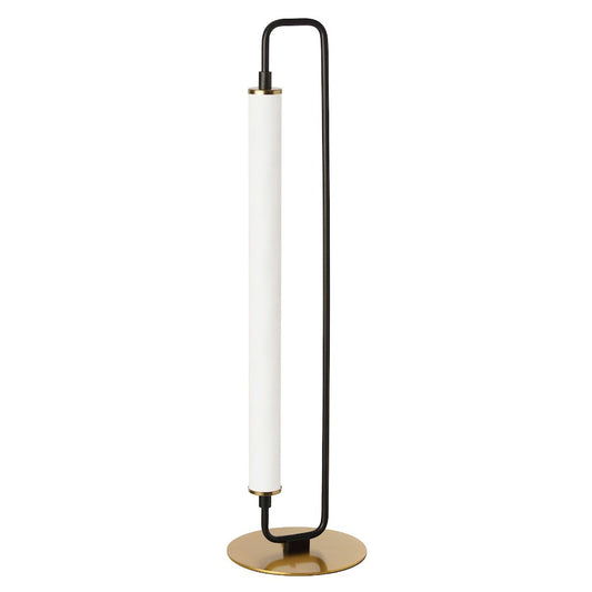 Dainolite Freya 26in 1-Light LED Table Lamp | Transitional Matte Black and Aged Brass with White Acrylic | Bedroom | Model FYA-2620LEDT-MB-AGB