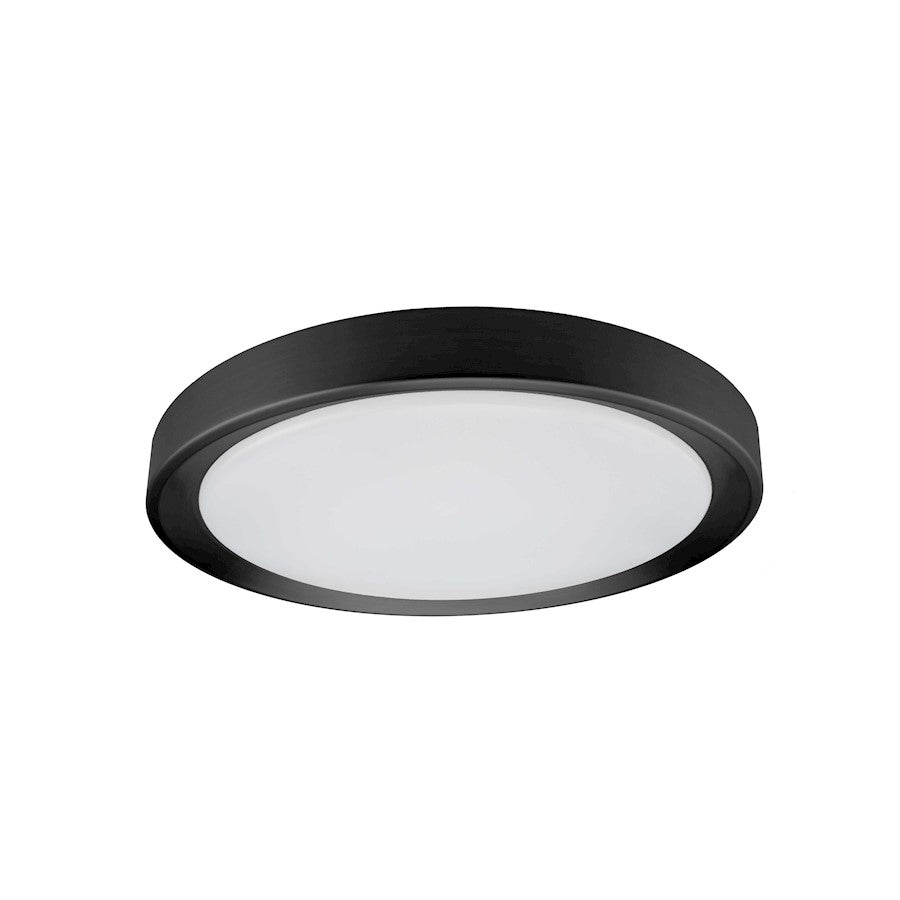 Dainolite Flynn 12in 1-Light Flush Mount | Modern Sandy Black Metal and White Polystyrene | Foyer & Hallway | 2000 Lumens | Model FYN-1224LEDFH-SB