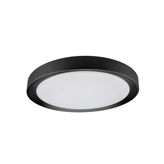 Dainolite Flynn 12in 1-Light Flush Mount | Modern Sandy Black Metal and White Polystyrene | Foyer & Hallway | 2000 Lumens | Model FYN-1224LEDFH-SB