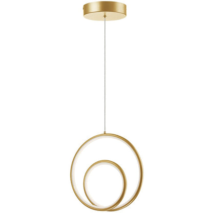 Dainolite Gabriel 12in 1-Light Pendant | Contemporary Aged Brass and White Silicone | Kitchen & Dining Room | 12 x 12 x 12 in | Model GBL-1222LEDP-AGB