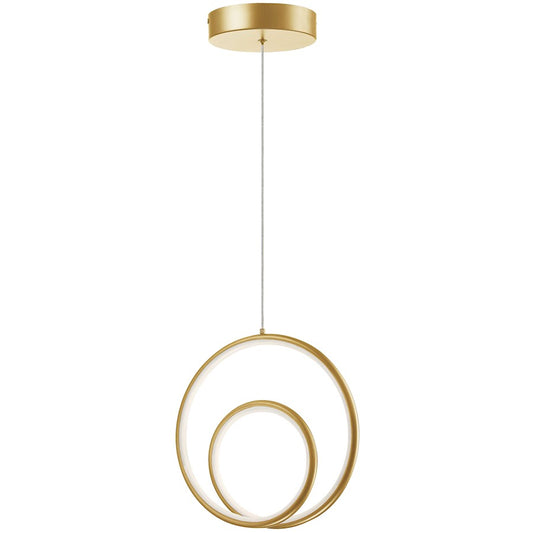 Dainolite Gabriel 12in 1-Light Pendant | Contemporary Aged Brass and White Silicone | Kitchen & Dining Room | 12 x 12 x 12 in | Model GBL-1222LEDP-AGB