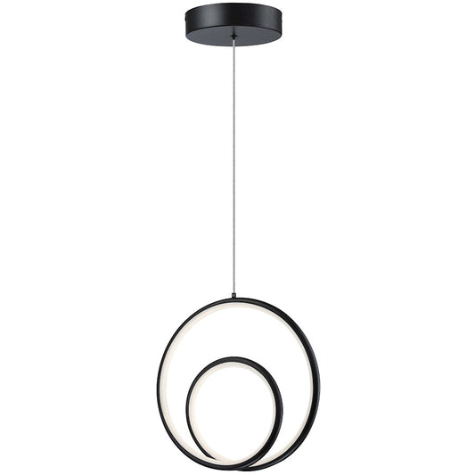 Dainolite Gabriel 12in 1-Light Pendant | Contemporary Matte Black and White Silicone | Kitchen & Dining Room | 12 x 12 x 12 in | Model GBL-1222LEDP-MB