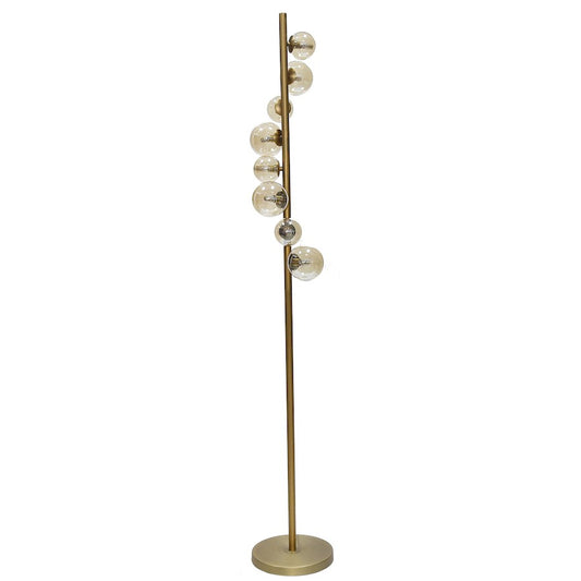 Dainolite Glasgow 63in 8-Light Floor Lamp | Vintage Bronze and Cognac Glass | Living Room & Reading Nook | 10 x 10 x 63 in | Model GLA-638F-VB