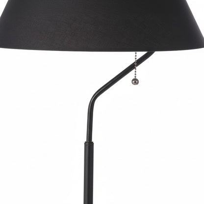 Dainolite Geraldine 14in 1-Light Table Lamp | Contemporary Matte Black Metal and Black Fabric Shade | Desk & Bedside | 14 x 14 x 28 | Model GRD-281T-MB-BK
