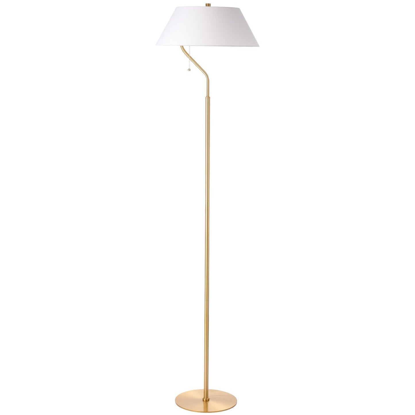 Dainolite Geraldine 16.5in 1-Light Floor Lamp | Contemporary Aged Brass Metal and White Fabric Shade | Living Room & Office | 16.5 | Model GRD-641F-AGB-WH