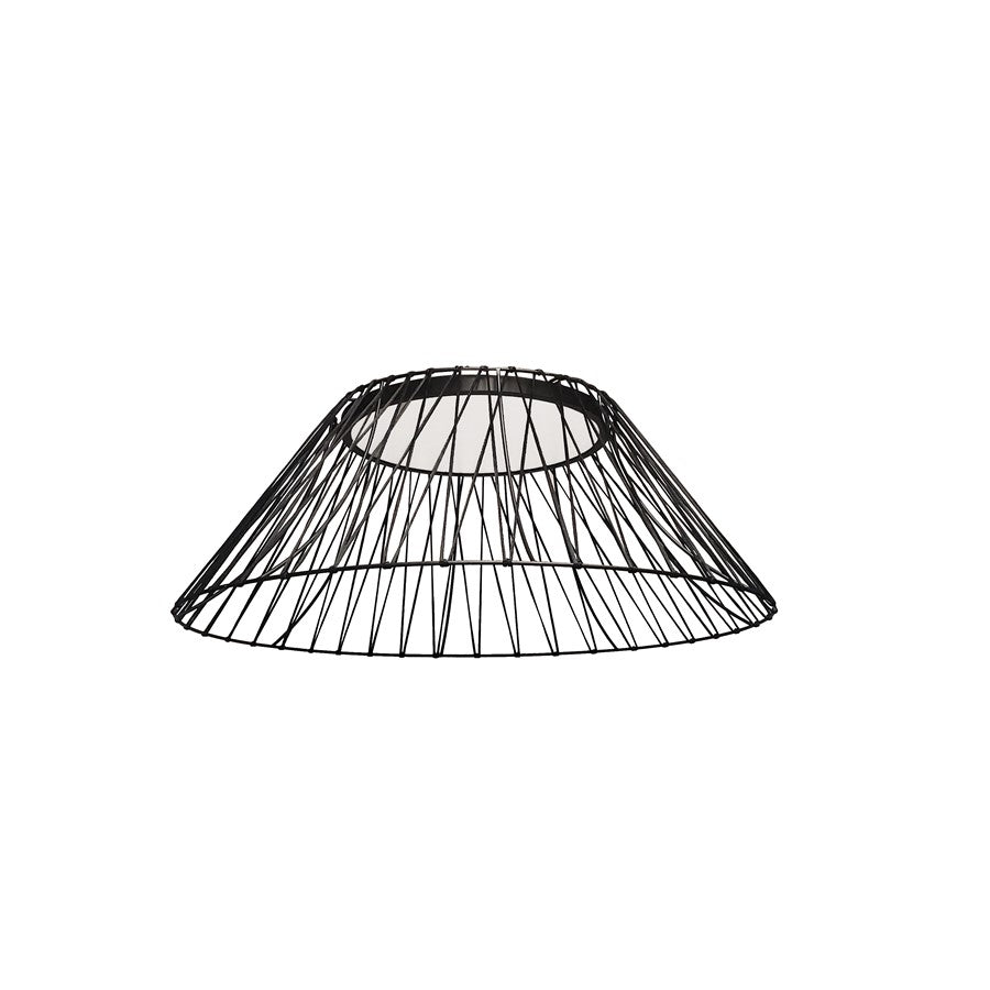Dainolite Georgette 24in 1-Light LED Flush Mount | Contemporary Black Metal and White Acrylic | Living Room & Bedroom | Model GRG-2430LEDFH-MB-BK