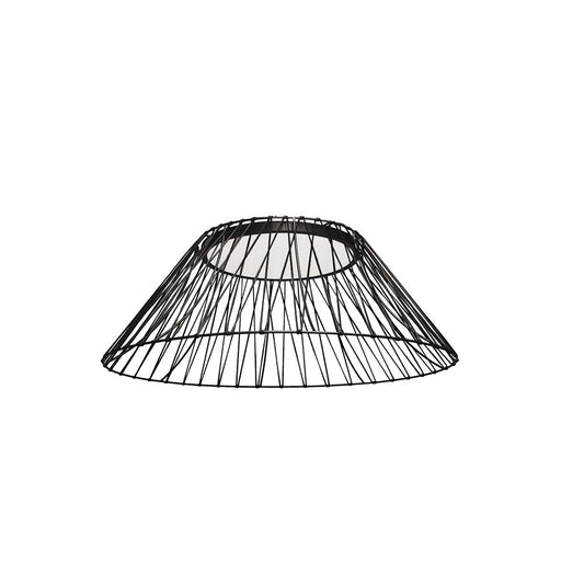 Dainolite Georgette 24in 1-Light LED Flush Mount | Contemporary Black Metal and White Acrylic | Living Room & Bedroom | Model GRG-2430LEDFH-MB-BK
